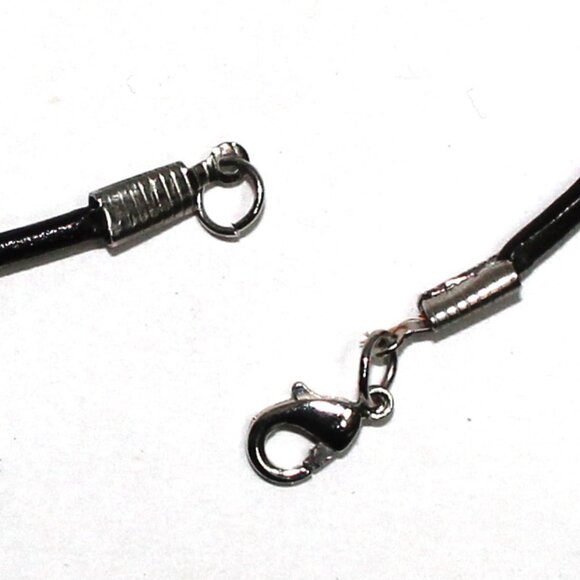 Lobster Clasp Pendant Necklace On Long Black Cord - Picture 3 of 9